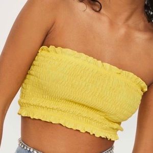 Topshop Yellow Bandeau Top US Size 4